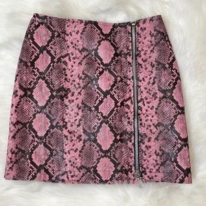 Animal print faux leather skirt
